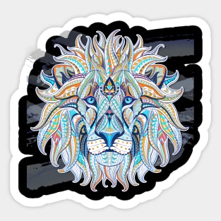 Mandala Art Zentangle Lion Face Art Sacred Geometry Sticker